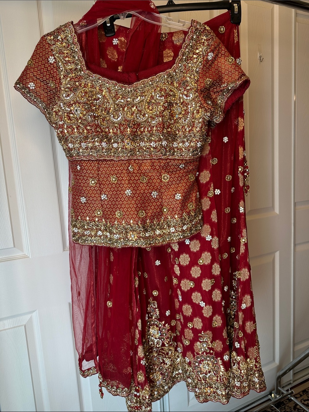 The Most Beautiful Red and Gold Embellished Lehenga Choli